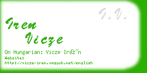 iren vicze business card